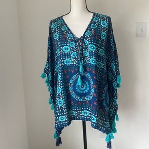 LulaSoul Boho Floral Print Kimono Top / Size Medium